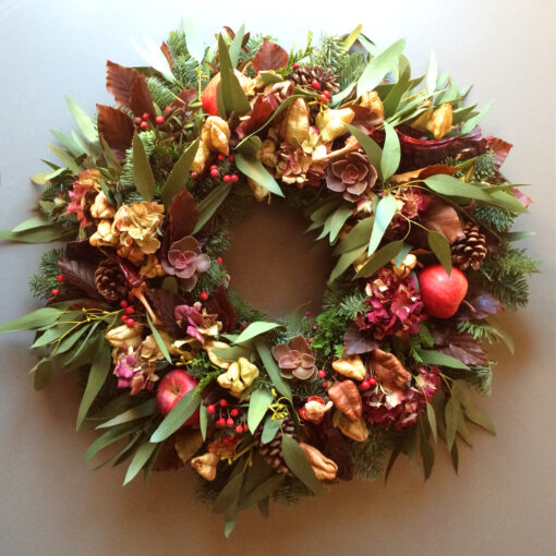 Christmas wreath natural red