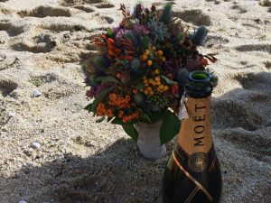 autumn bouquet with berries and seedpods