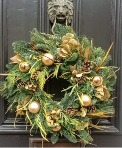 Christmas wreath gold