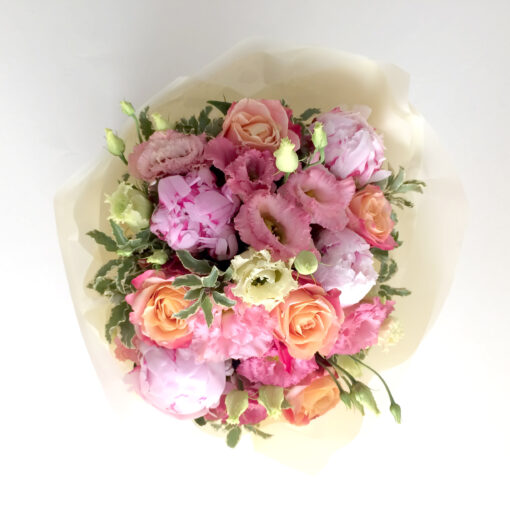pastel peony bouquet top