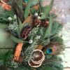Christmas wreath with Peacock feathers