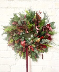Christmas wreath foliage only