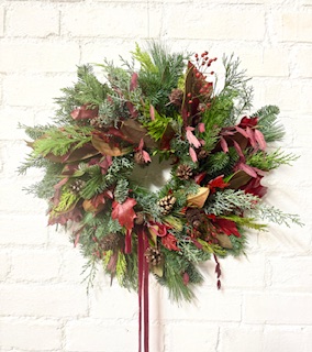 Christmas wreath foliage only
